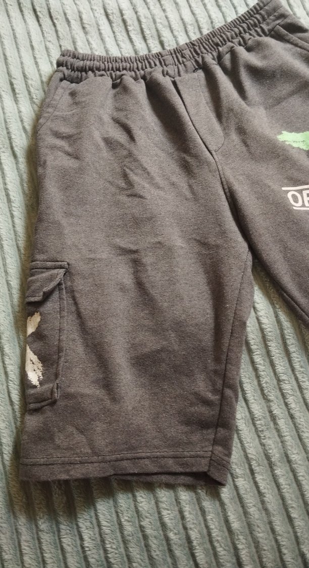 Gri Baskılı Pamuklu Erkek Mini Şort - Görsel 2