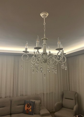 Diğer Beyaz gold Kristal Detaylı Avize