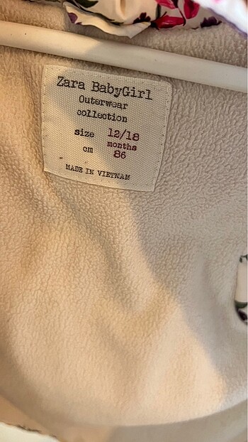12-18 Ay Beden Zara yelek mont şişme