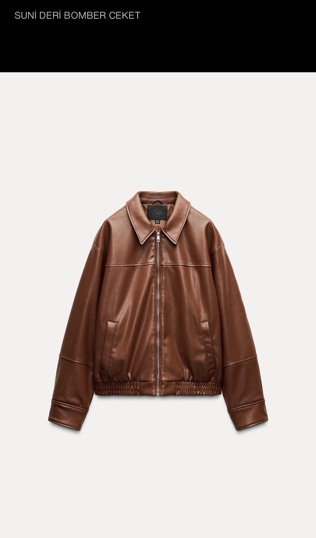 Orjinal Zara Deri Ceket - Görsel 4