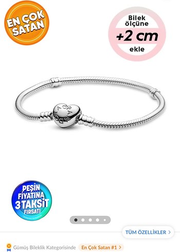 Orjinal Moments Kalp Pandora Bileklik