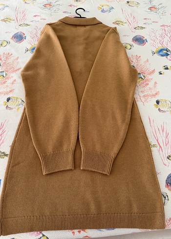 s Beden H&M Camel Düğmeli İnce Örgü Midi Elbise