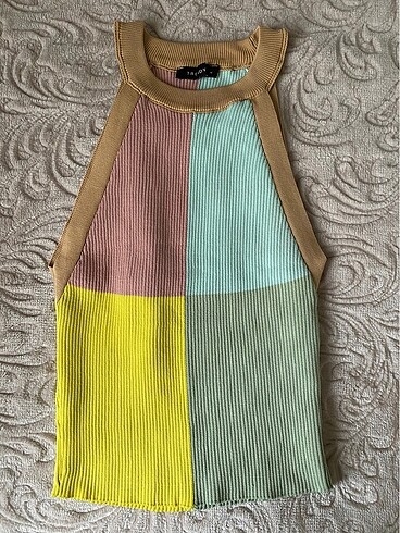Triko halter yaka bluz