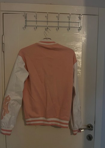 Pembe Baskılı unisex bomber Ceket - Görsel 2