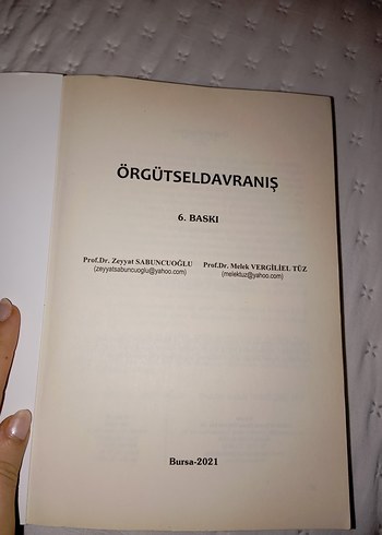 Örgütsel Davranış - Prof. Dr. Zeyyat Sabuncuoğlu - Görsel 2