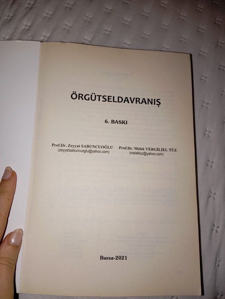Örgütsel Davranış - Prof. Dr. Zeyyat Sabuncuoğlu - Görsel 2