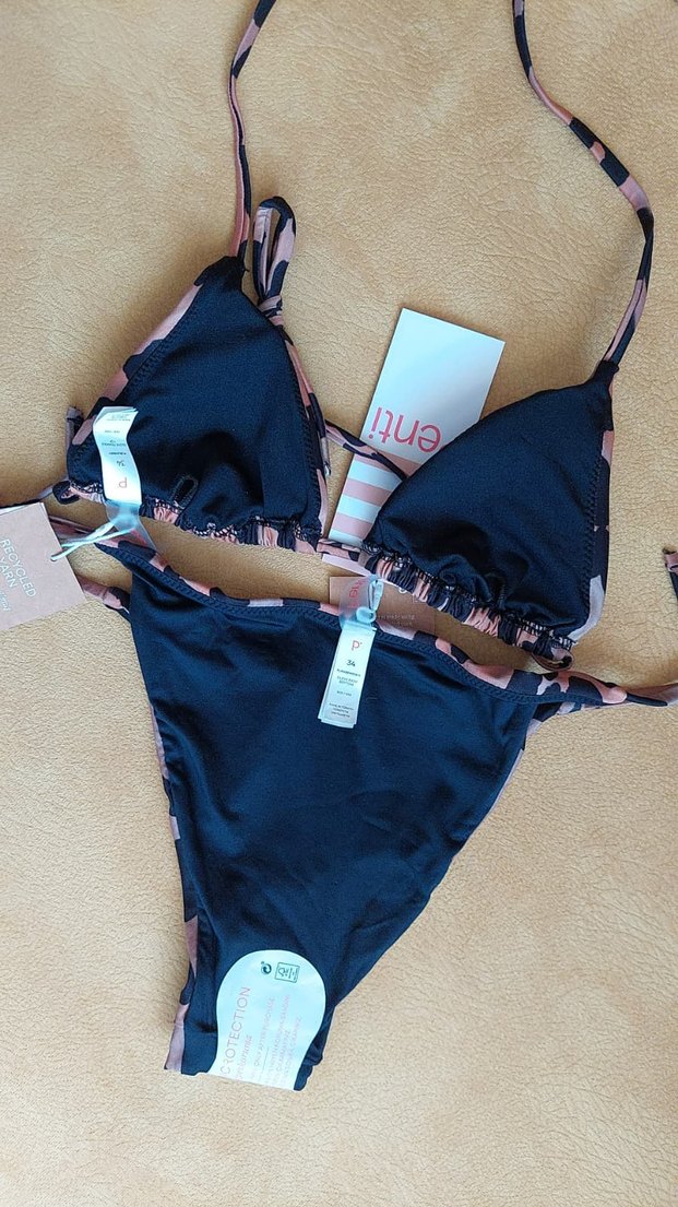 Kadın Kahverengi Desenli Mini Bikini - Görsel 2