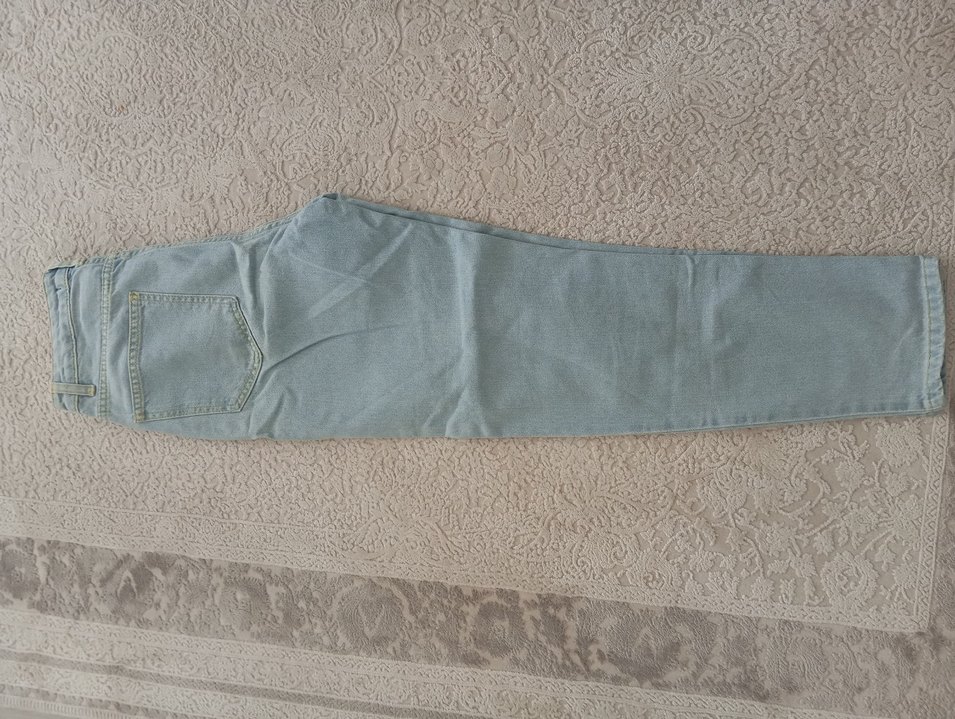 mavi renk Kadın Denim Pantolon - Görsel 2