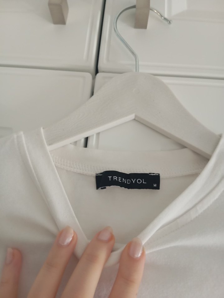 Beyaz Kısa Kollu Basic Crop Top - Görsel 3