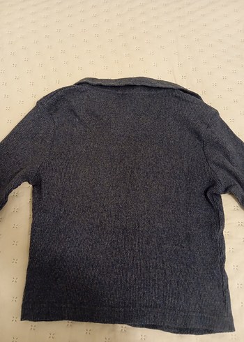 Gri Yün Düğmeli Kadın Hırka - Görsel 3