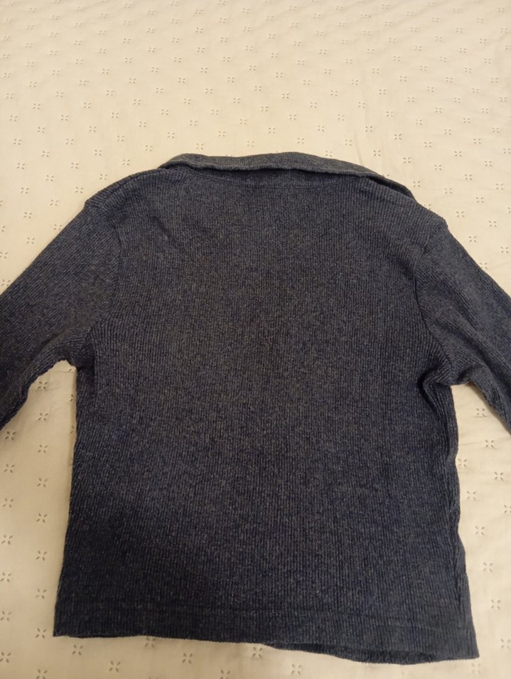 Gri Yün Düğmeli Kadın Hırka - Görsel 3