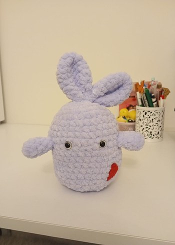 Amigurimi Kırmızı Peluş Tavşan - Görsel 4