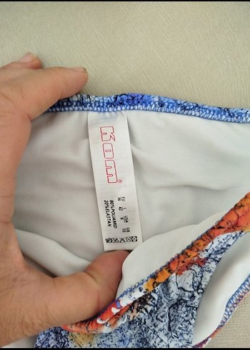 Boncuk Detaylı kom Mavi Bağlamalı Bikini - Görsel 3