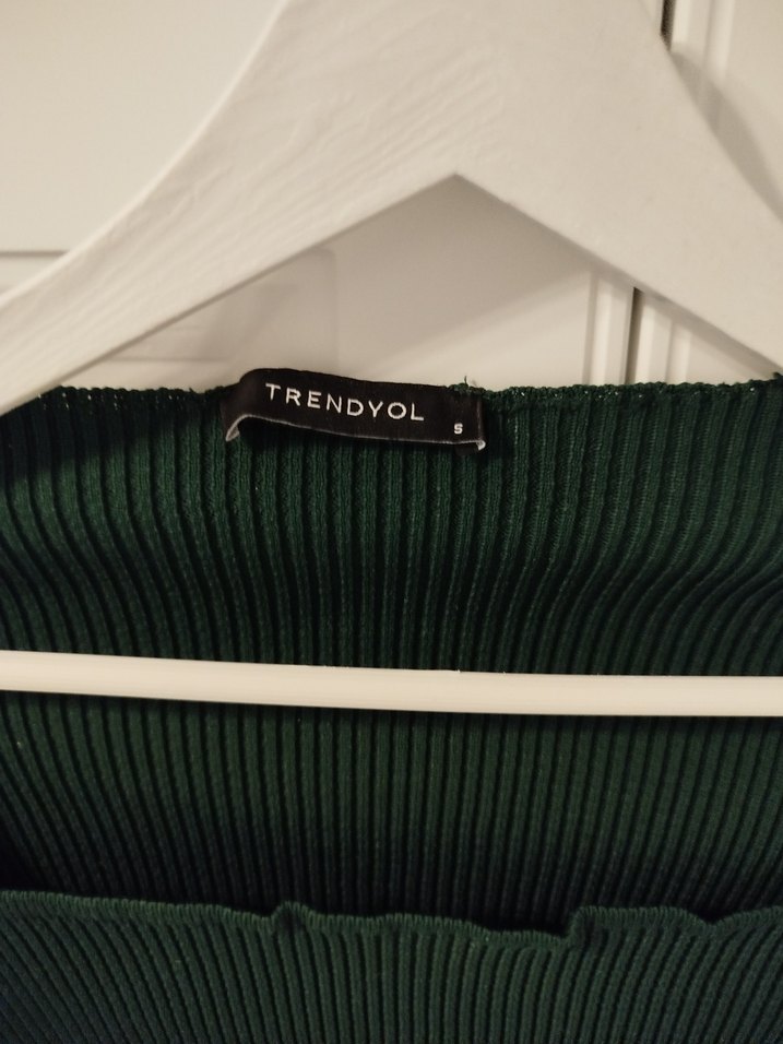 Yeşil Fitilli Uzun Kollu Triko Kazak - Görsel 3