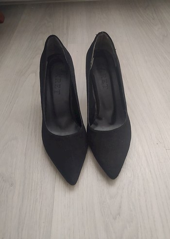 Siyah Minimalist Topuklu Stiletto Kadın Ayakkabı
