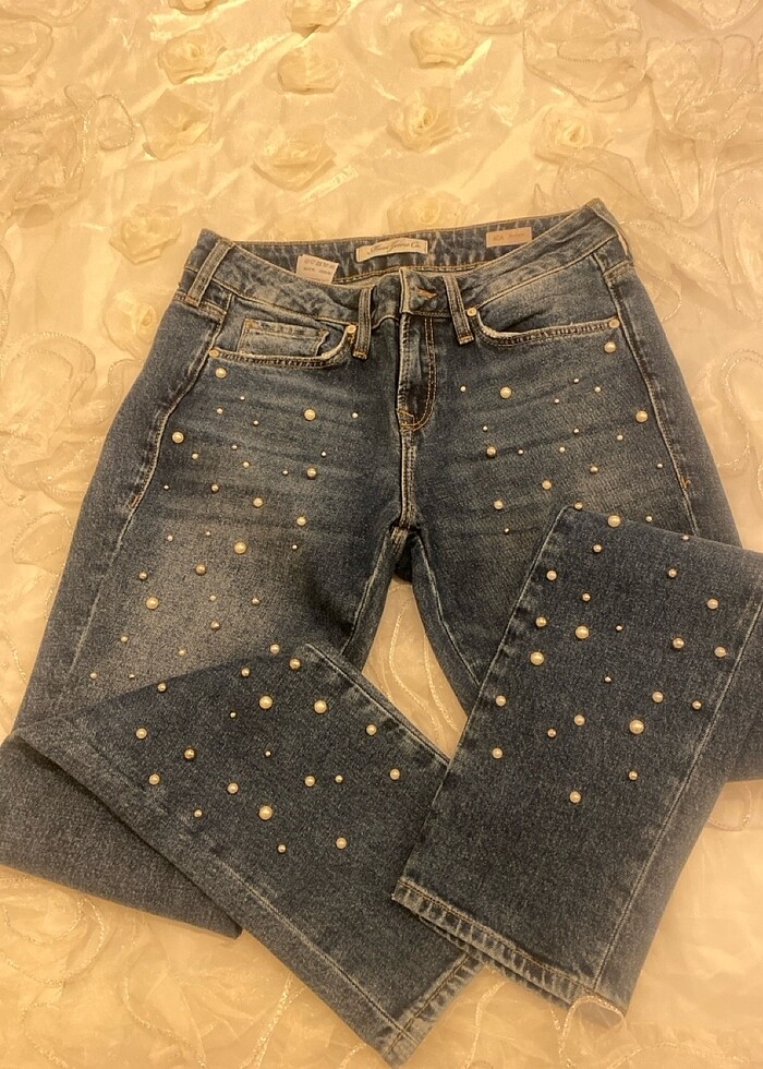 Mavi taşlı kot - Görsel 4