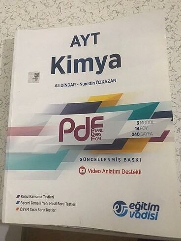 Ayt kimya eğitim vadisi ders föyü