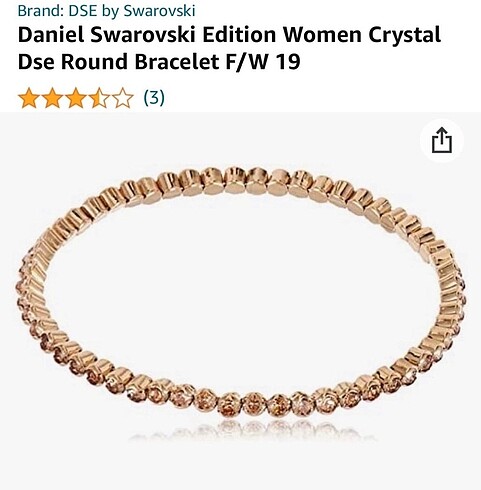 Beden altın Renk Swarovski bileklik