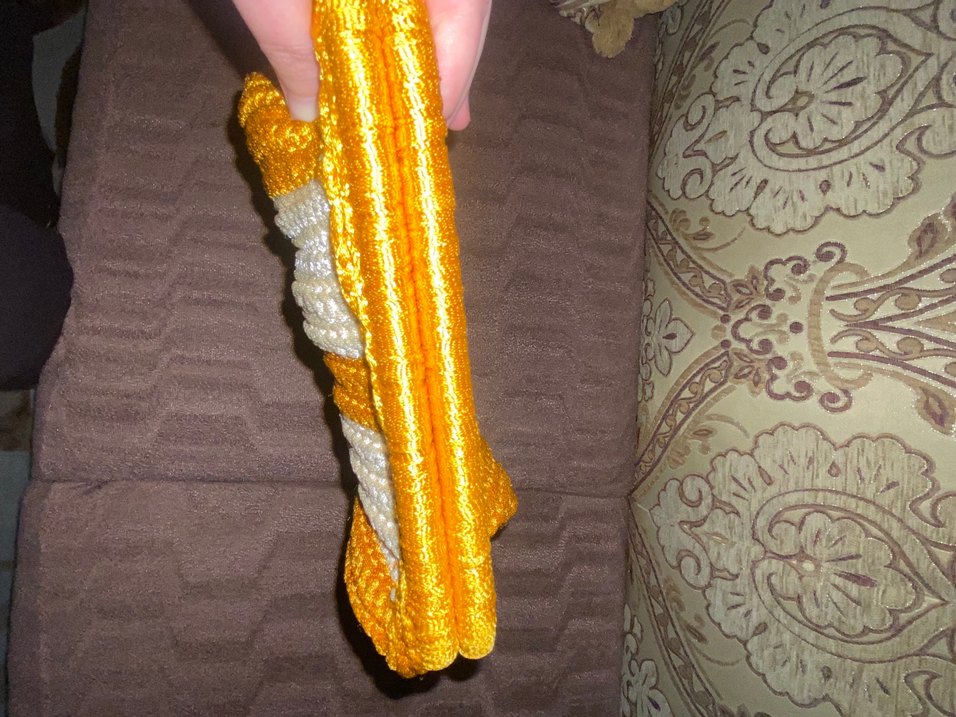 Sarı ve Beyaz Örgü Kadın Portföy Çanta - Görsel 4