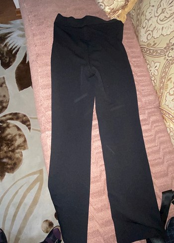 Siyah Kemerli Kadın Kumaş Pantolon - Görsel 3