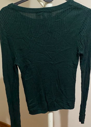 Kadın Yeşil İnce Triko Kazak - Görsel 3