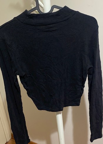 Siyah Örgü Uzun Kollu Kadın Bluz - Görsel 3