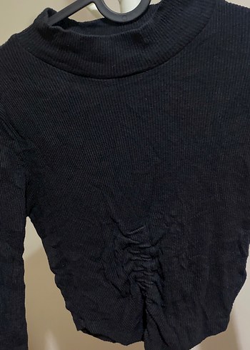 Siyah Örgü Uzun Kollu Kadın Bluz - Görsel 2