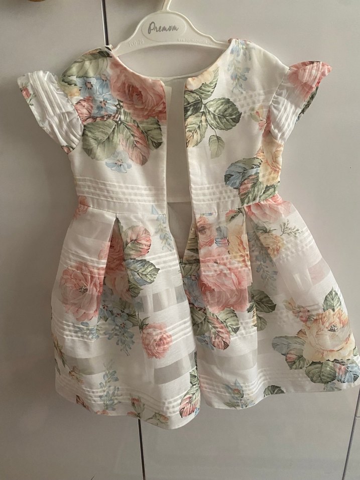 Çiçek Desenli Kız Çocuk Elbisesi, 3 yaş - Görsel 3