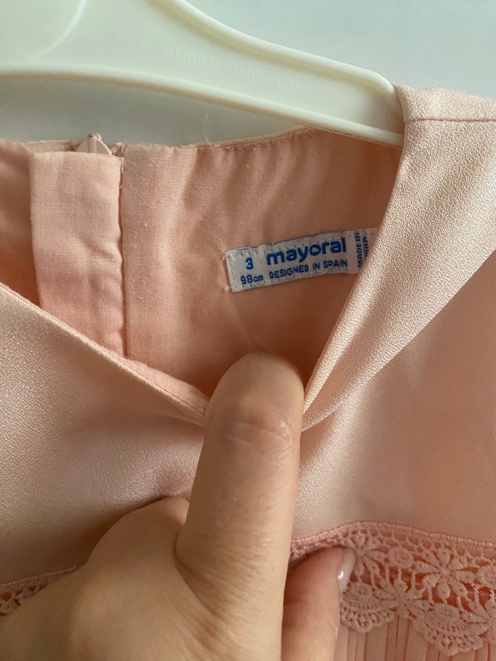 Kız Çocuk Pembe Fırfırlı Kısa Kollu Elbise 3 yaş - Görsel 2