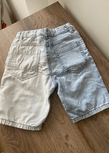 Erkek Çocuk Gri-Beyaz Bol Kesim Kot Şort 5 yaş - Görsel 3