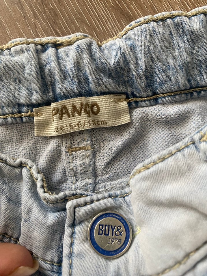 Erkek Çocuk Gri-Beyaz Bol Kesim Kot Şort 5 yaş - Görsel 2