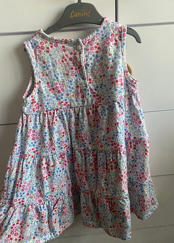 Kız Çocuk Çiçek Desenli Pamuklu Elbise, 2-3yaş - Görsel 2