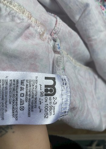 Kız Çocuk Çiçek Desenli Pamuklu Elbise, 2-3yaş - Görsel 4