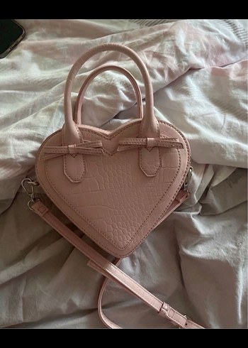 Pembe Kalp Çanta