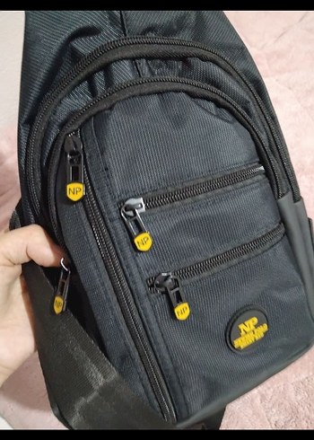 Siyah Baskılı Fermuarlı Omuz Çantası - Görsel 2