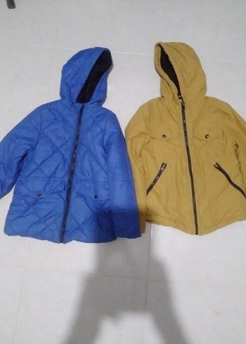 Erkek Çocuk Kapüşonlu Fermuarlı Sarı Mont - Görsel 2