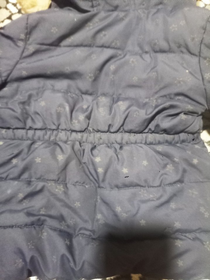 Kız Çocuk Lacivert Kapüşonlu Kürklü Ceket - Görsel 4