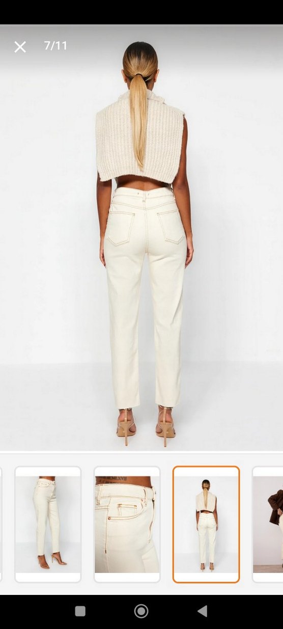 ekru trendyolmilla mom jean - Görsel 3