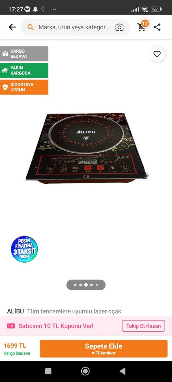 Alipu Siyah Lazer Ocak - Görsel 2