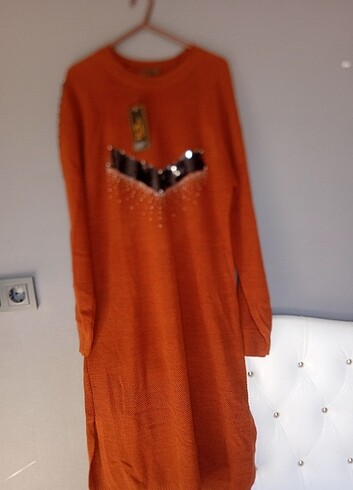 Standart beden kiremit rengi tunik  - Görsel 4