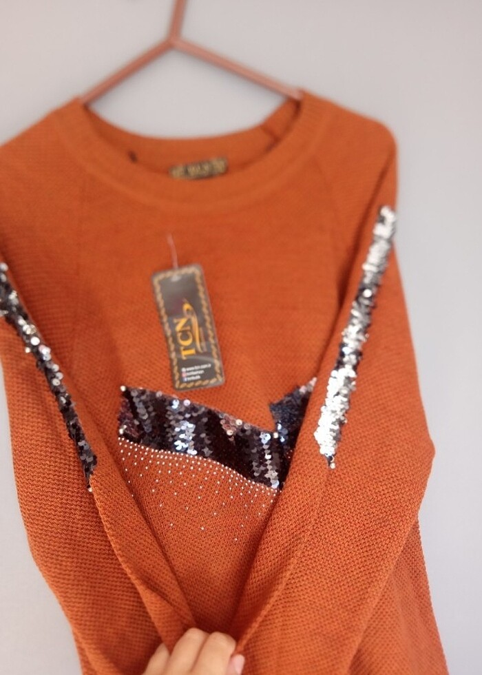 Standart beden kiremit rengi tunik  - Görsel 2