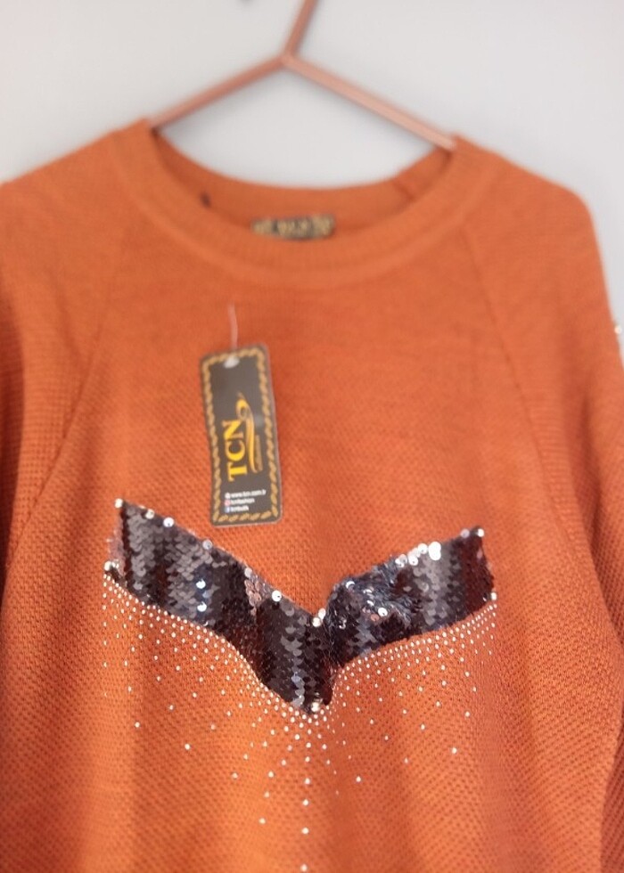 Standart beden kiremit rengi tunik  - Görsel 3