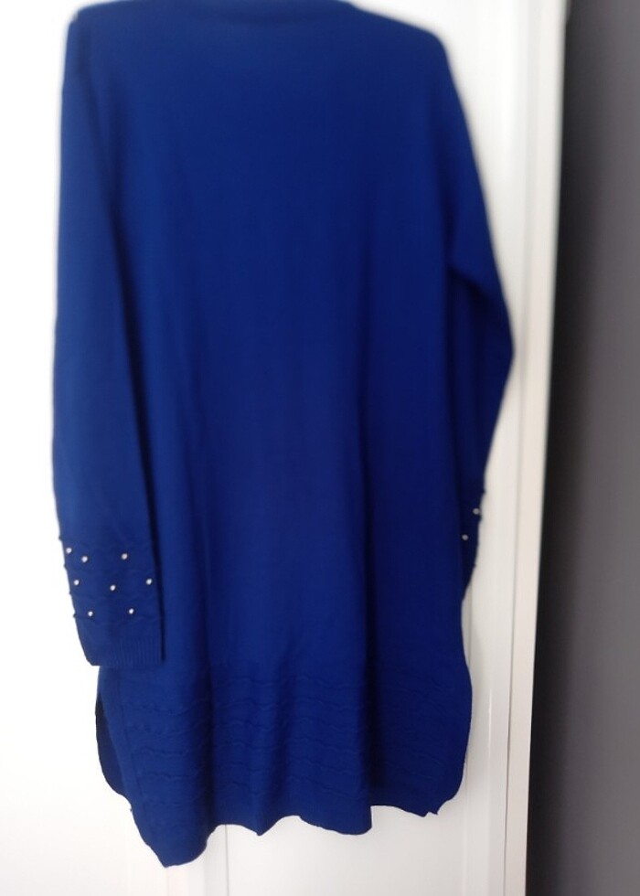 Standart beden saks mavisi triko tunik - Görsel 5
