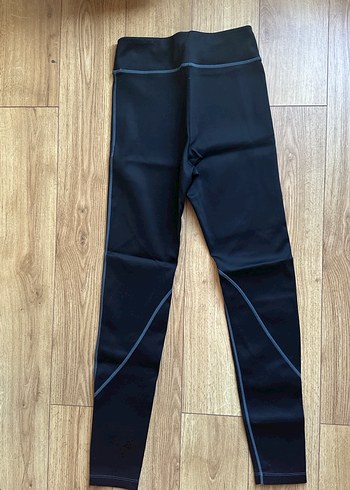 Siyah parlak  Elastik Spor Tayt - Görsel 3