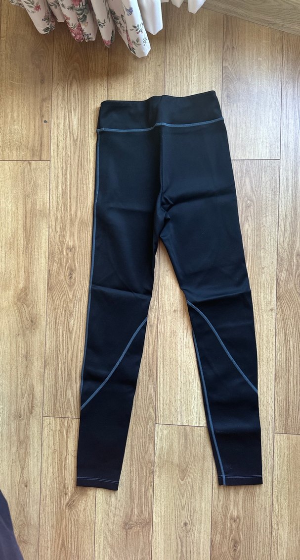 Siyah parlak  Elastik Spor Tayt - Görsel 3