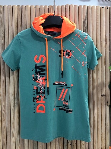 12-13 Yaş Beden turkuaz Renk Tshirt