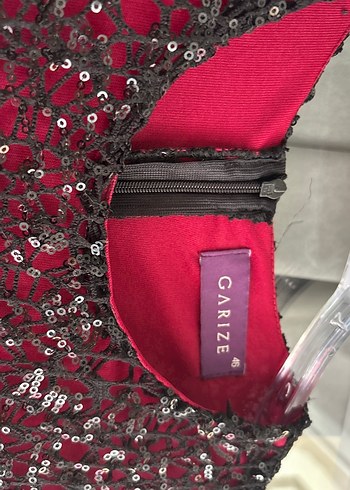 Bordo Uzun Kollu Abiye Elbise - Görsel 5