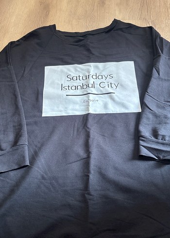 Siyah Baskılı Oversize Sweatshirt - Görsel 2