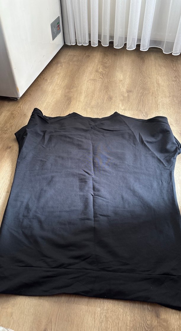 Siyah Baskılı Oversize Sweatshirt - Görsel 3