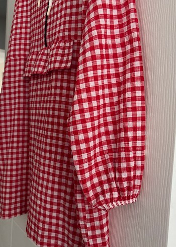 Kareli kırmızı beyaz gömlek - Görsel 3